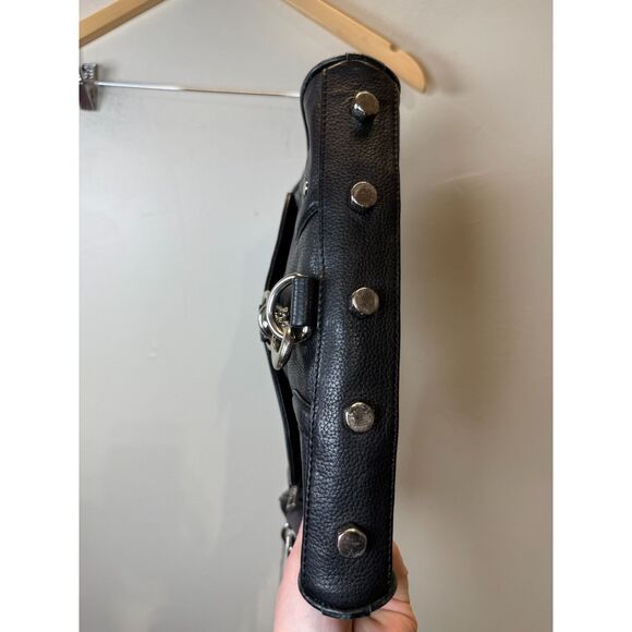 Rebecca Minkoff Women's Black Leather Shoulder Bag Chain Link Strap - Picture 9 of 10